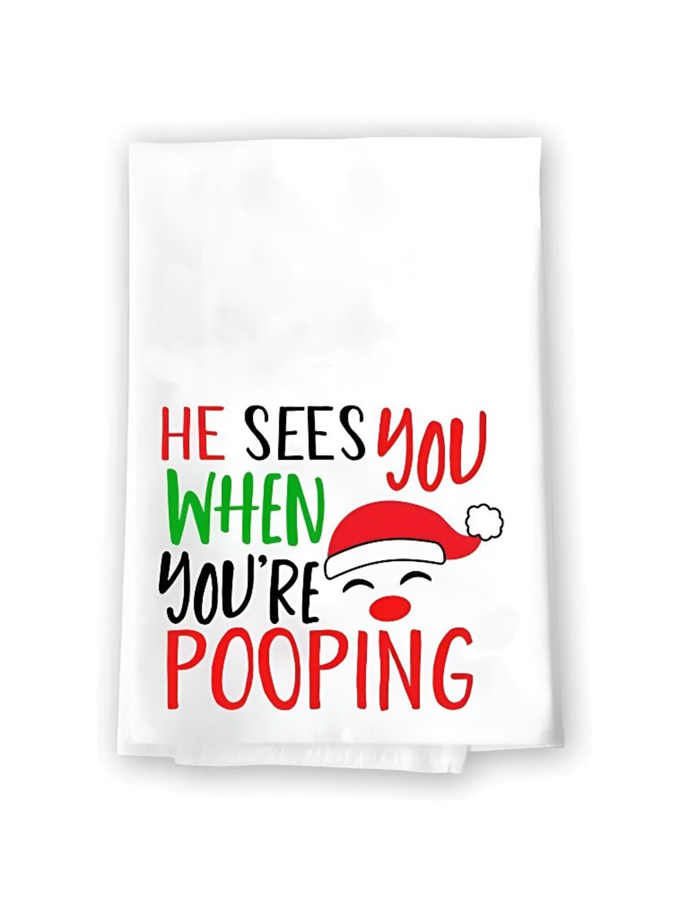 Christmas Decor | Kitchen and Bath Hand Towels | Sees You When You're Pooping
